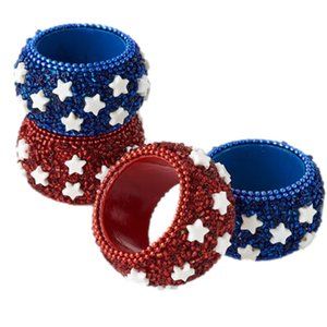 Beaded Star Napkin Rings Set of 4